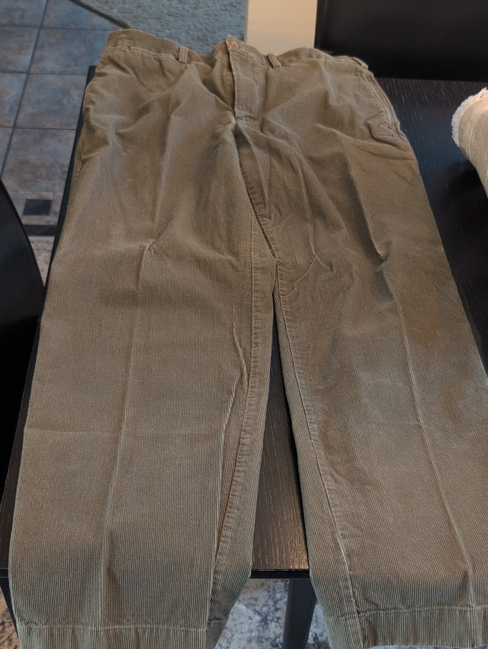 Lands' End Men's 36" Waist Corduroy Pants - Olive Green